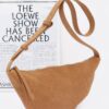 Faux Suede Croissant Bag – Mixed Metal Accents