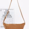 Faux Suede Croissant Bag – Mixed Metal Accents