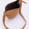 Faux Suede Croissant Bag – Mixed Metal Accents