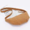 Faux Suede Croissant Bag – Mixed Metal Accents