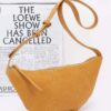 Faux Suede Croissant Bag – Mixed Metal Accents