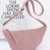 Faux Suede Croissant Bag – Mixed Metal Accents