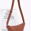 Faux Leather Croissant Bag with Mixed Metal Detail