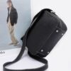 Faux Leather Crossbody Bag with Top Handle – Compact