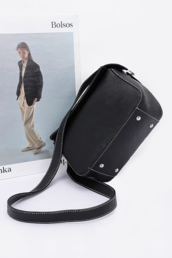Faux Leather Crossbody Bag with Top Handle – Compact