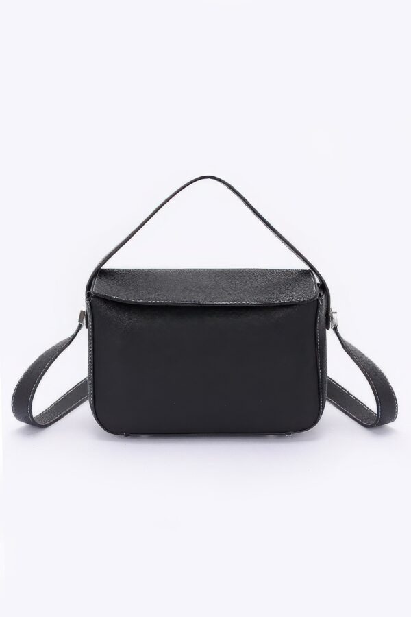 Faux Leather Crossbody Bag with Top Handle – Compact