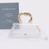 Compact Clear PVC Flap Bag with Metal Handle