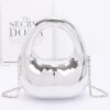 Metallic Acrylic Box Bag with Mixed Metal Accents