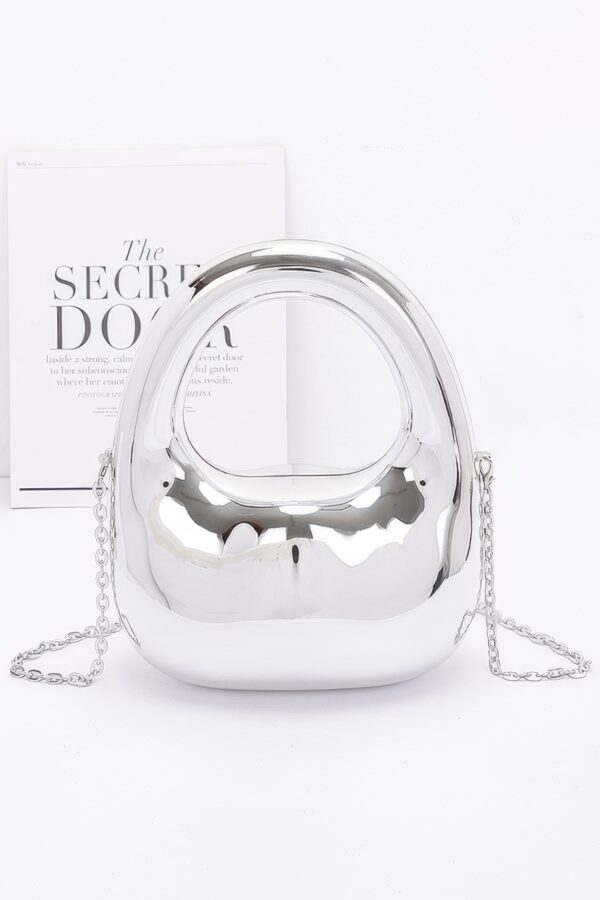 Metallic Acrylic Box Bag with Mixed Metal Accents