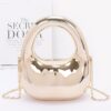 Metallic Acrylic Box Bag with Mixed Metal Accents