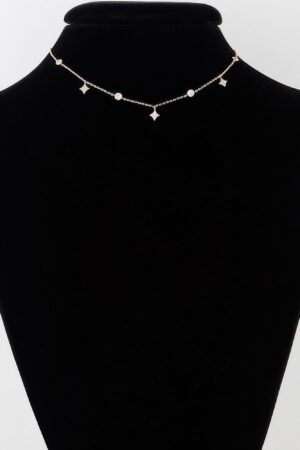 Starry Sky Multi-Star Charm Necklace with Clear Crystals
