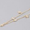 Starry Sky Multi-Star Charm Necklace with Clear Crystals