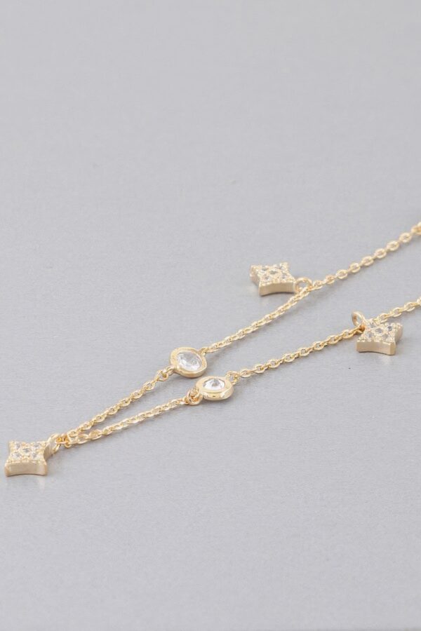 Starry Sky Multi-Star Charm Necklace with Clear Crystals