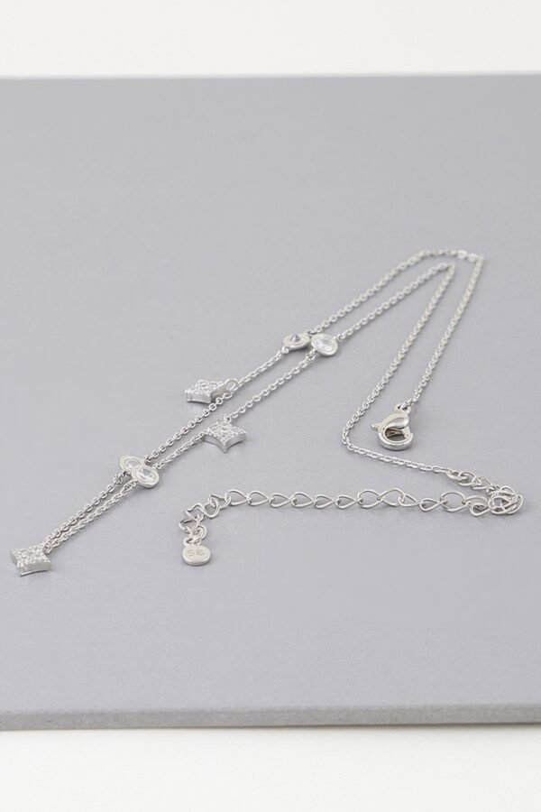 Starry Sky Multi-Star Charm Necklace with Clear Crystals
