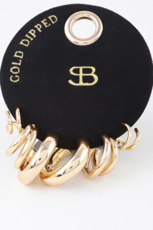 Multi Shiny Hoop Earrings Set – Gold & Silver