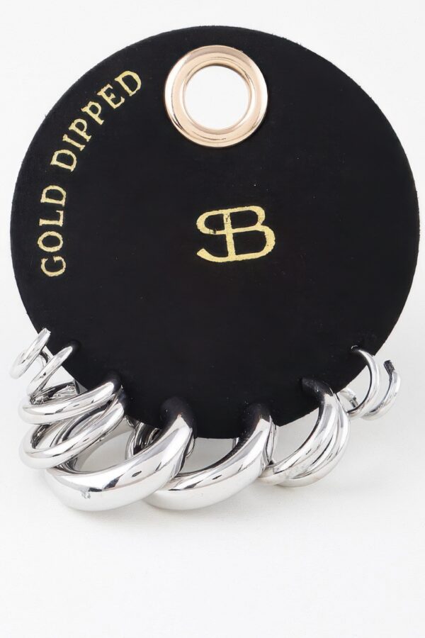 Multi Shiny Hoop Earrings Set – Gold & Silver