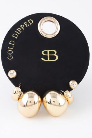 Multi Shiny Curved Earrings Set – Gold