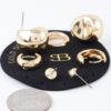 Multi Shiny Curved Earrings Set – Gold