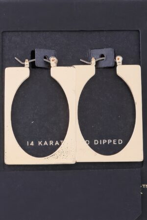 Portrait Frame Cut Earrings – Polished Gold Alloy