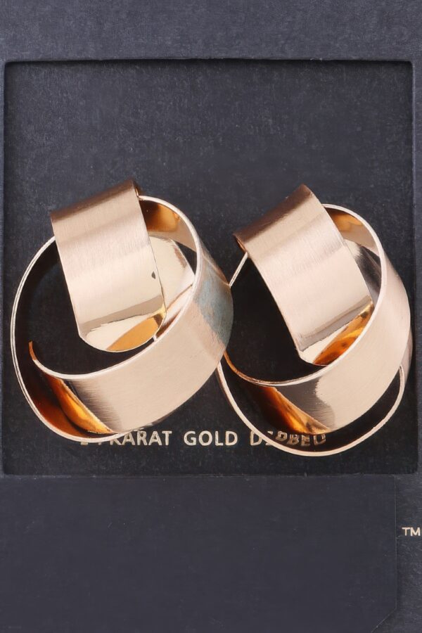 Delicate Curved Earrings – Polished Gold Alloy