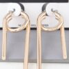 Multi Shiny Modern Drop Earrings – Gold