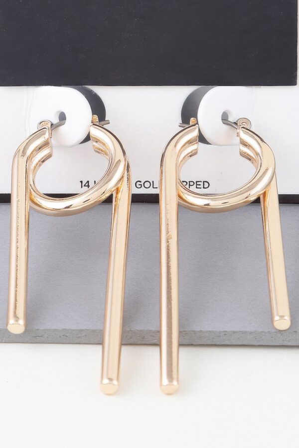 Multi Shiny Modern Drop Earrings – Gold