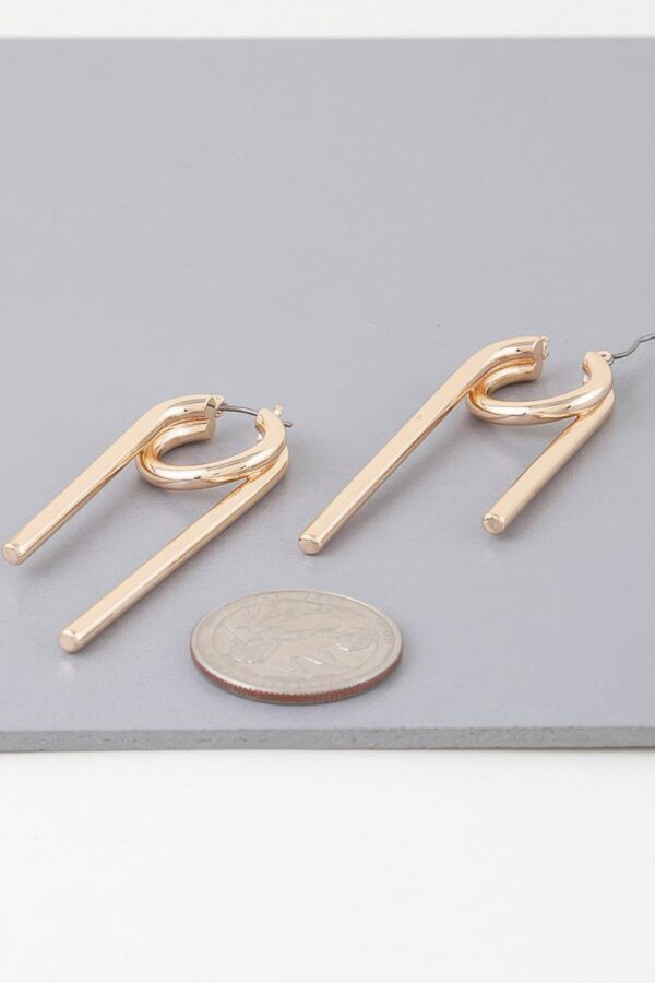 Multi Shiny Modern Drop Earrings – Gold