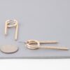 Multi Shiny Modern Drop Earrings – Gold
