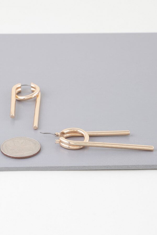 Multi Shiny Modern Drop Earrings – Gold