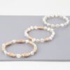 Multi-Stone Disc Bracelet – Gold & Cream