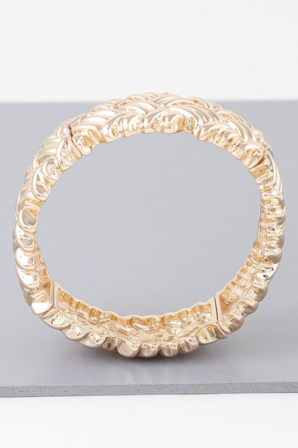 Cross Hatch Cuff Bracelet – Textured Metal in Gold or Silver