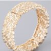 Cross Hatch Cuff Bracelet – Textured Metal in Gold or Silver