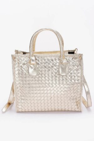 Metallic Braided Tote Bag – Braided Metallic Finish