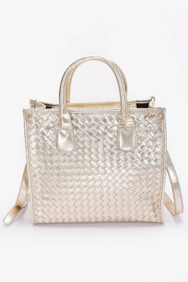 Metallic Braided Tote Bag – Braided Metallic Finish