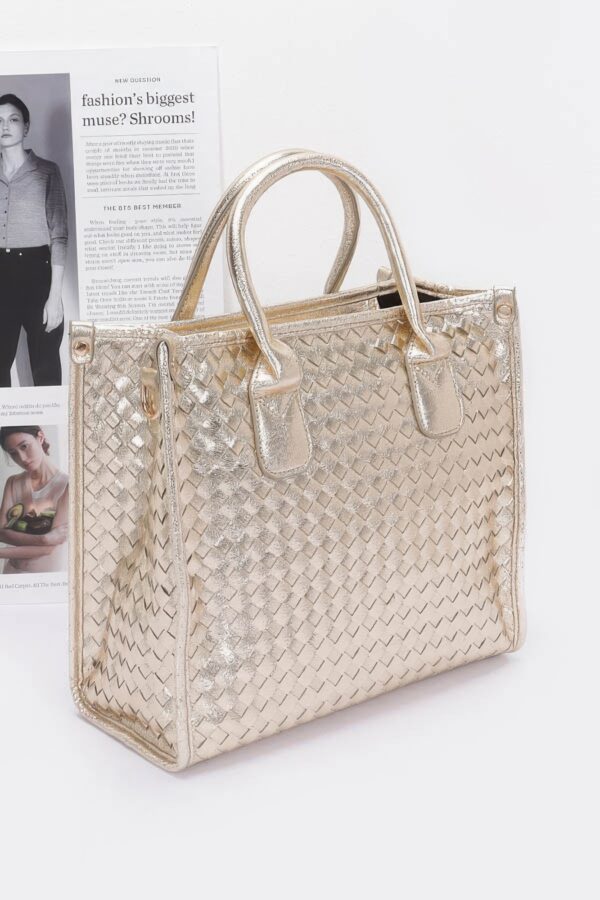 Metallic Braided Tote Bag – Braided Metallic Finish
