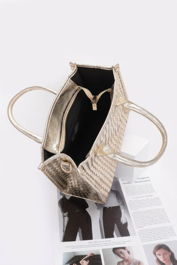 Metallic Braided Tote Bag – Braided Metallic Finish