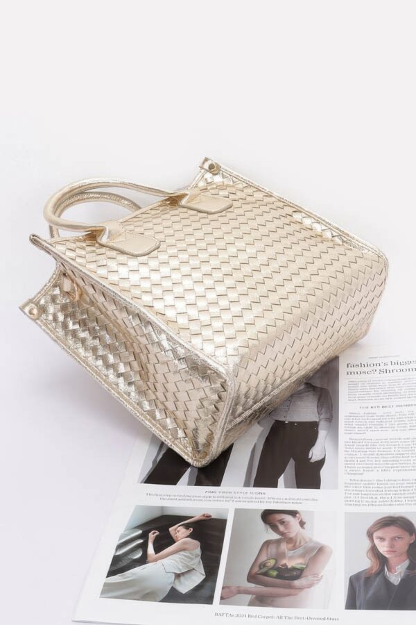 Metallic Braided Tote Bag – Braided Metallic Finish