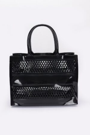 Jelly PVC Tote with Transparent Finish – Clear or Black