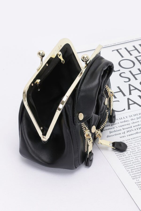 Faux Leather Jacket-Style Crossbody Bag – Zipper Detail