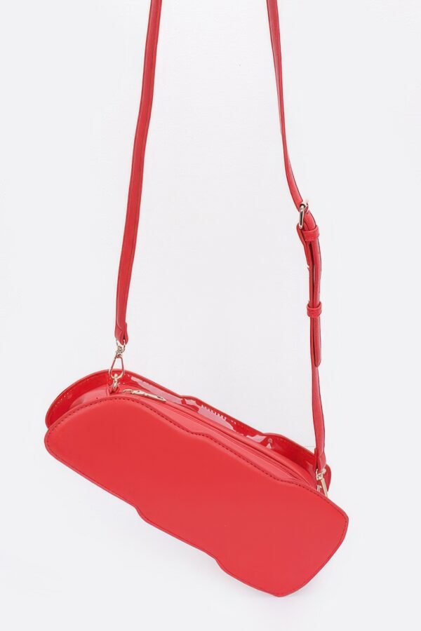 Faux Leather Lipstick Novelty Bag – Mixed Metal Accents