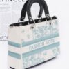 Embroidered Faux Leather Tote Bag – Mixed Metal Accents
