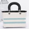 Embroidered Faux Leather Tote Bag – Mixed Metal Accents