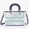 Embroidered Faux Leather Tote Bag – Mixed Metal Accents