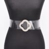 Clear PVC Belt with Rhinestone Metal Buckle