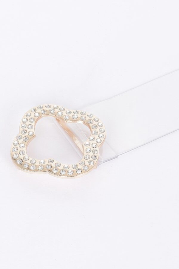 Clear PVC Belt with Rhinestone Metal Buckle