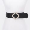 Metallic Stretch Belt with Rhinestone-Encrusted Buckle