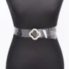 Clear PVC Waist Belt with Pearl Metal Buckle