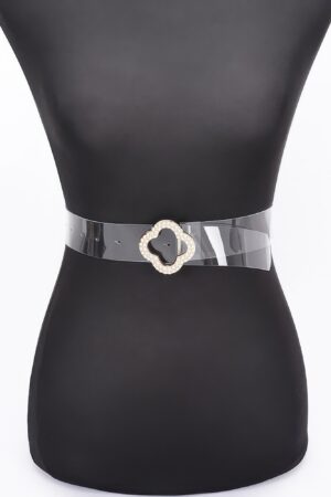 Clear PVC Waist Belt with Pearl Metal Buckle