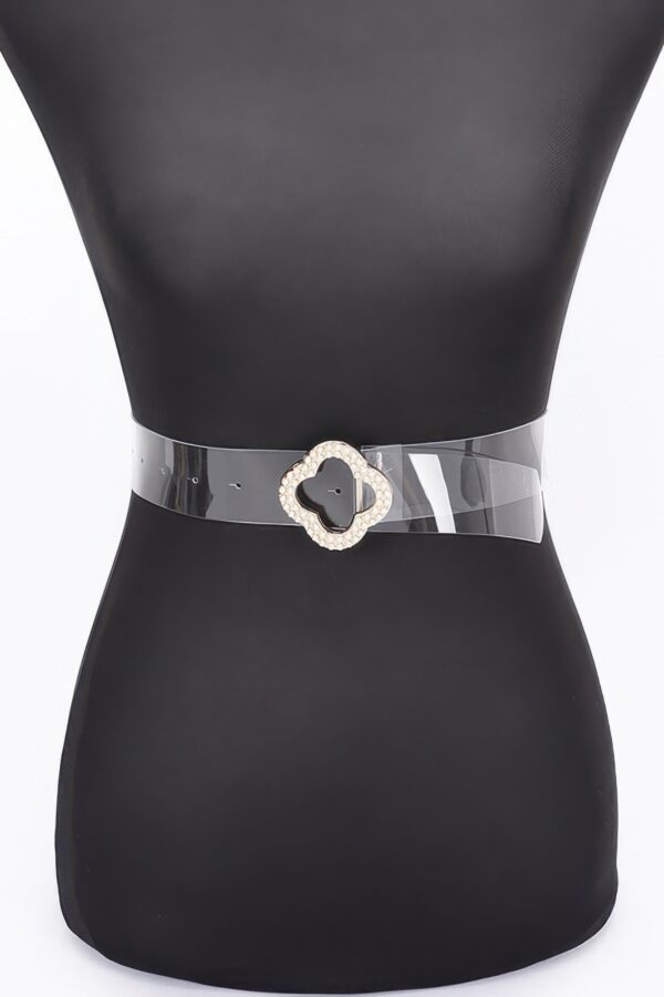 Clear PVC Waist Belt with Pearl Metal Buckle