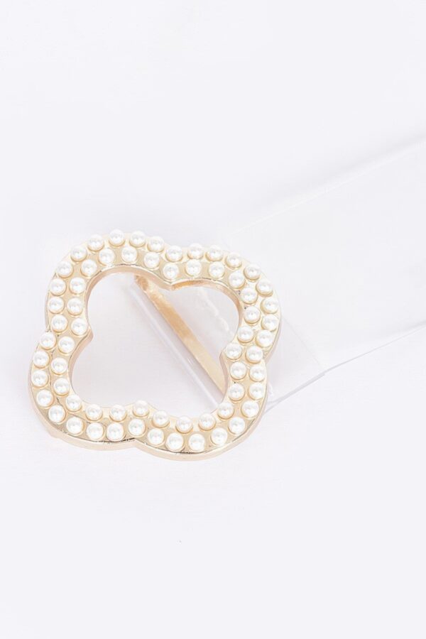 Clear PVC Waist Belt with Pearl Metal Buckle